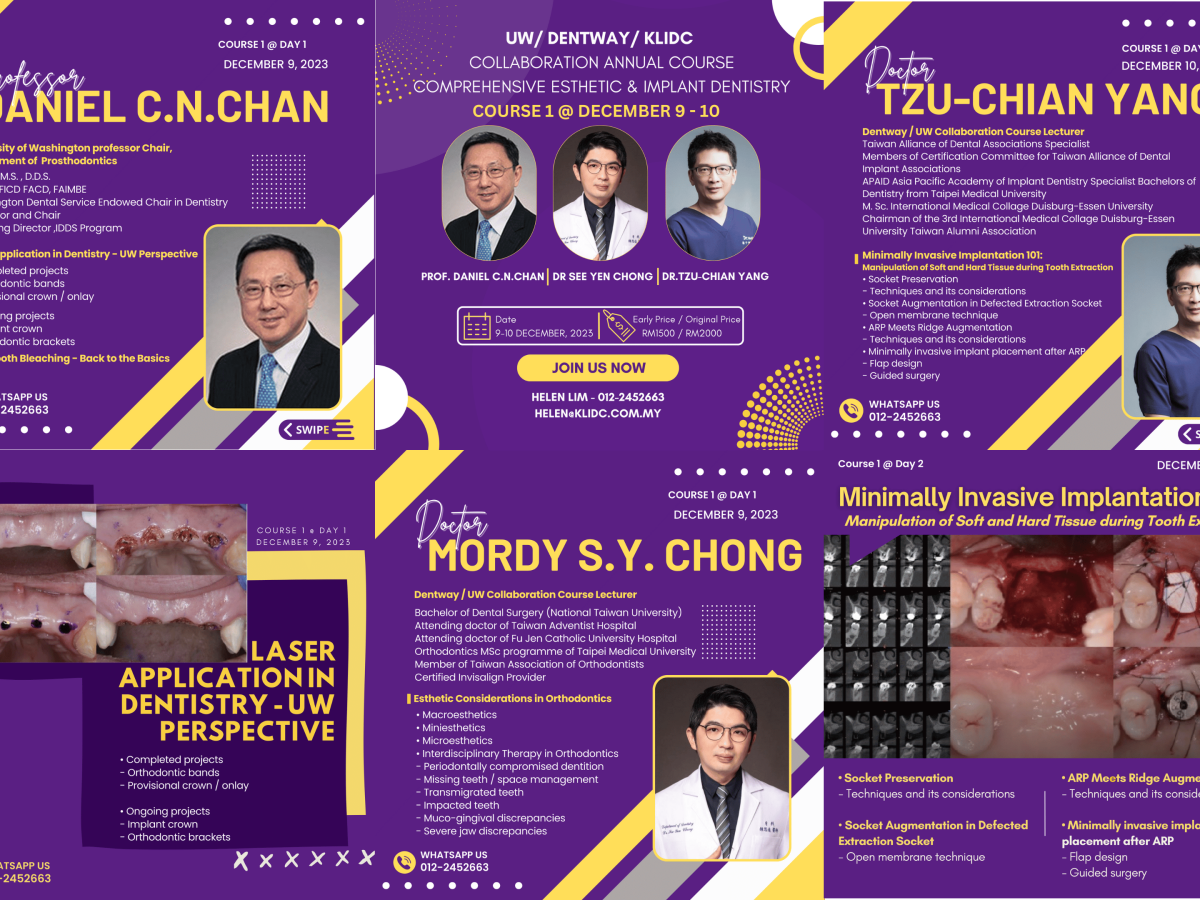 2023-2024 UW / Dentway / KLIDC ACADEMY Collaboration Annual Course Comprehensive Esthetic & Implant Dentistry