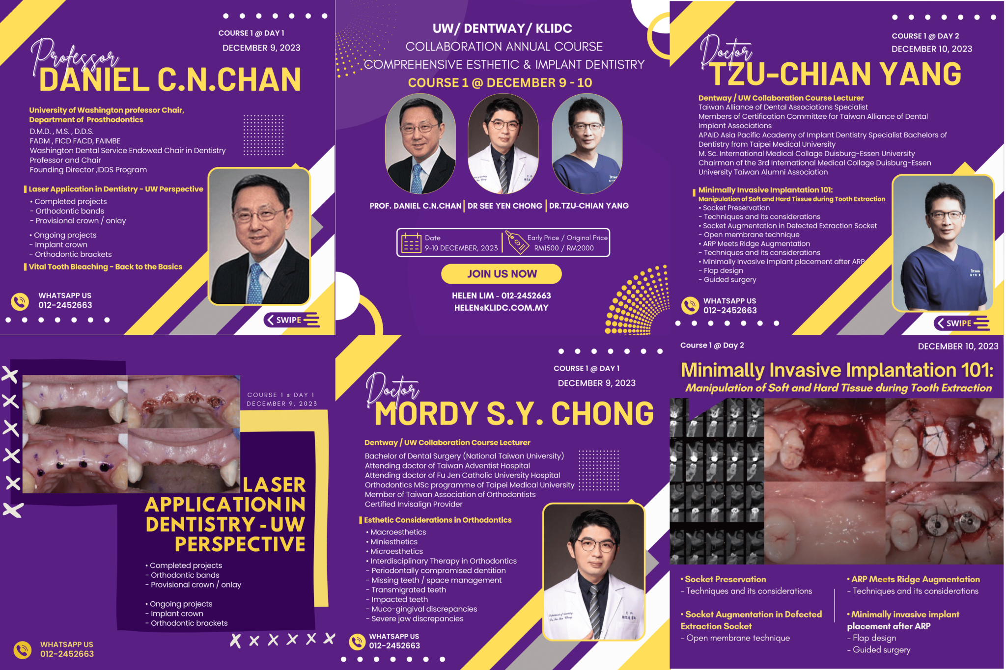2023-2024 UW / Dentway / KLIDC ACADEMY Collaboration Annual Course Comprehensive Esthetic & Implant Dentistry